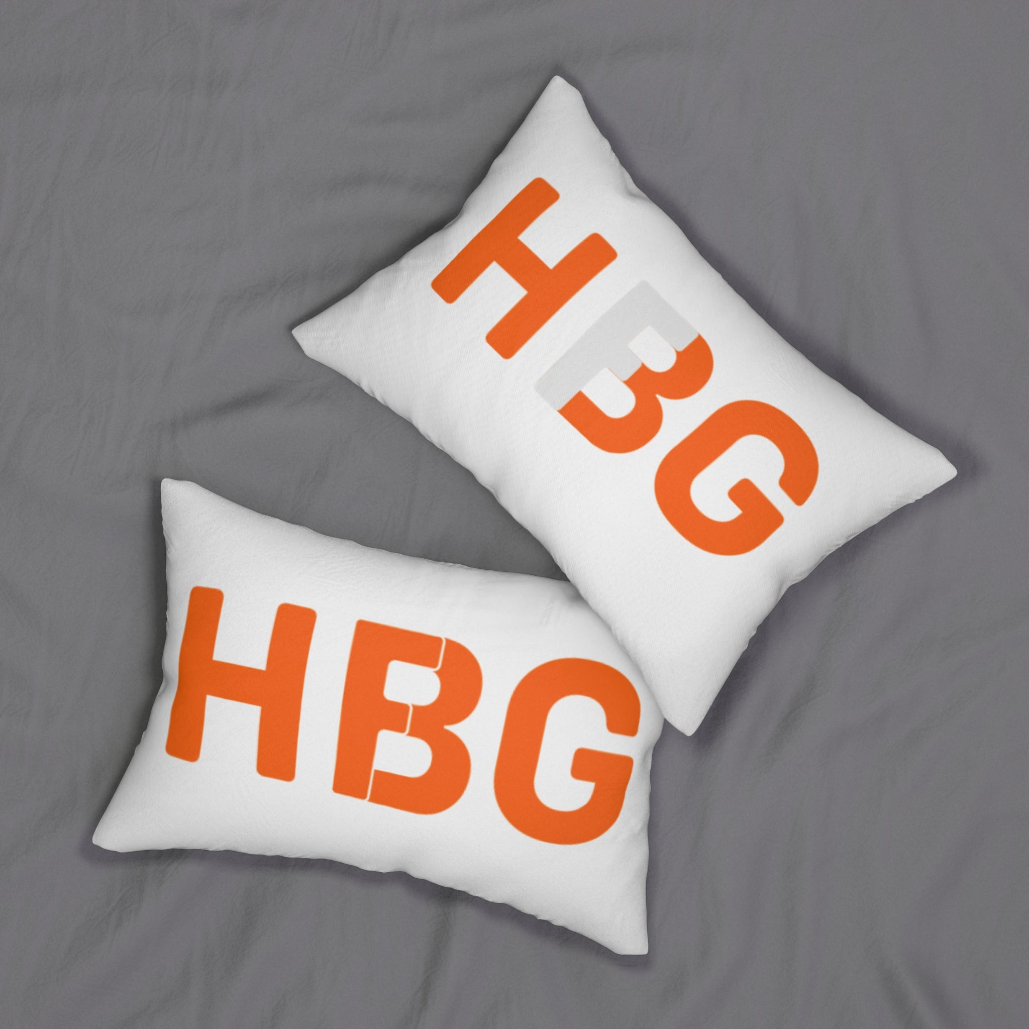 HBG Accent Lumbar Pillow — Bold Orange Lettering Decorative Throw Pillow
