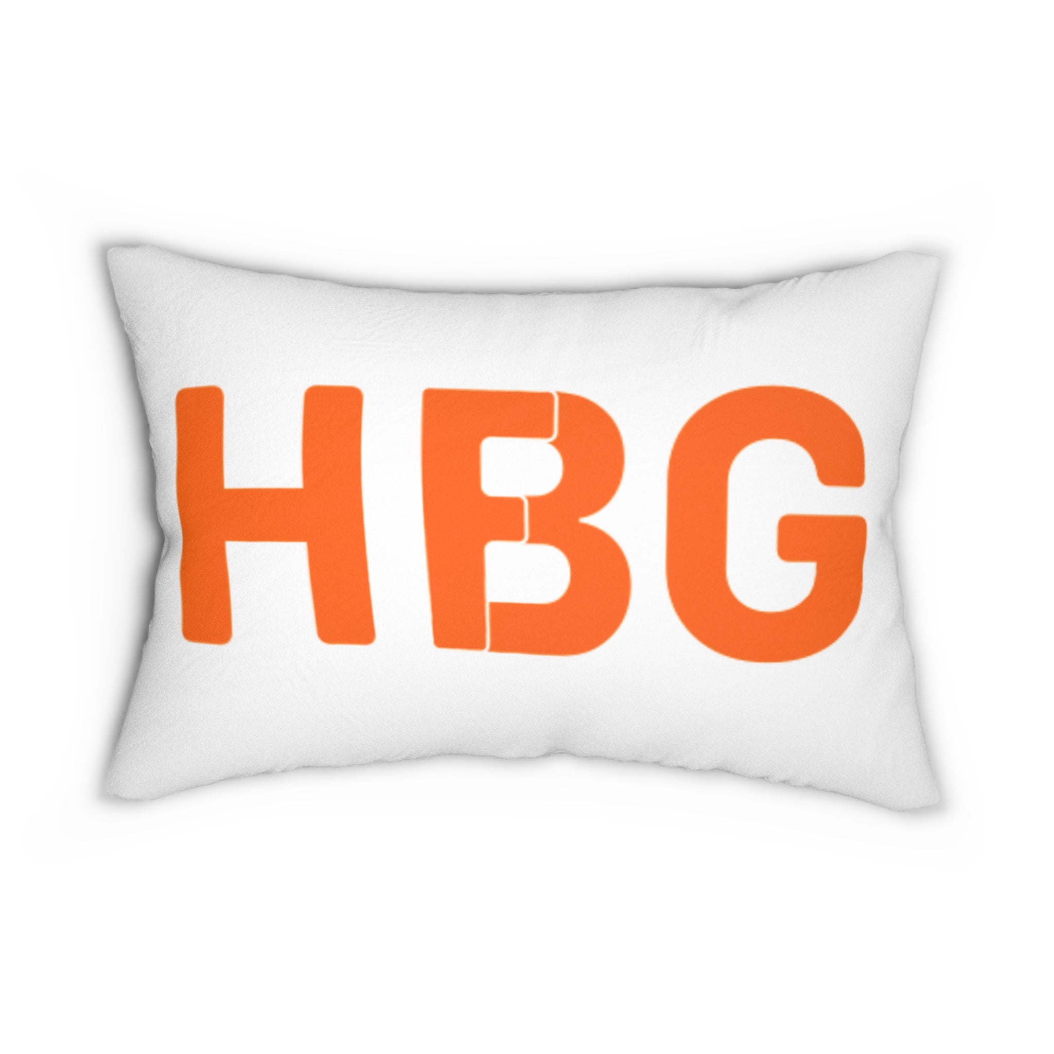 HBG Accent Lumbar Pillow — Bold Orange Lettering Decorative Throw Pillow