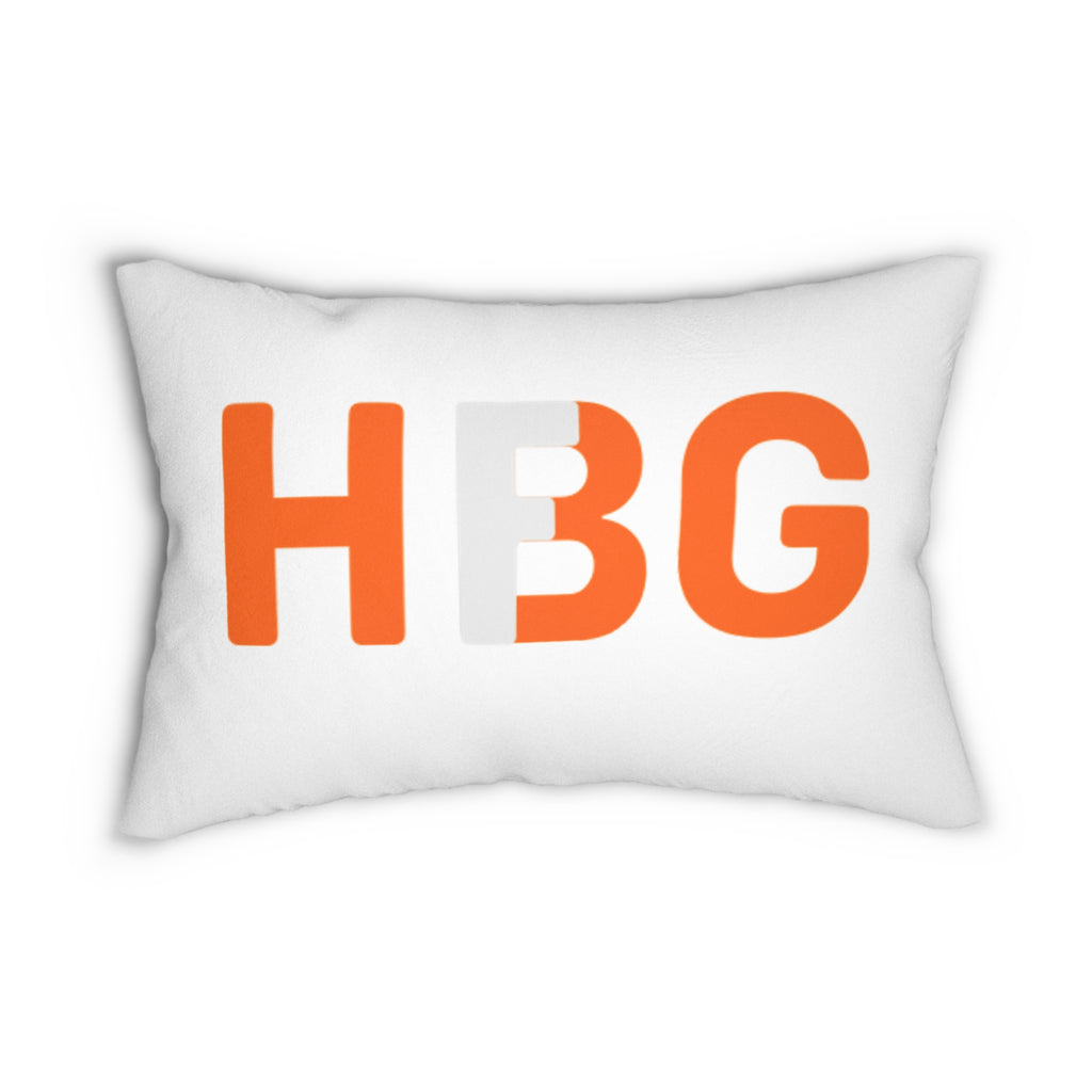 HBG Accent Lumbar Pillow — Bold Orange Lettering Decorative Throw Pillow