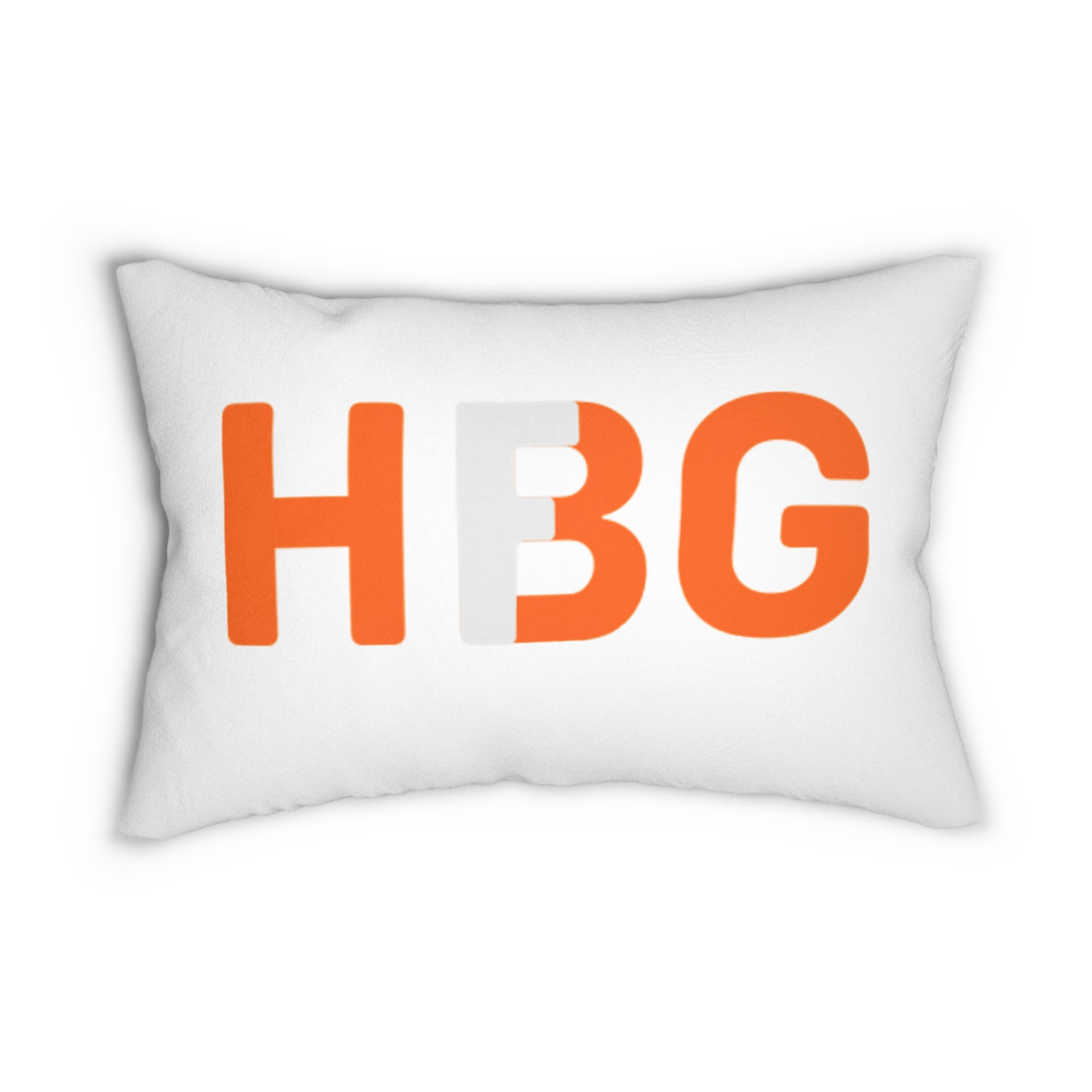 HBG Accent Lumbar Pillow — Bold Orange Lettering Decorative Throw Pillow